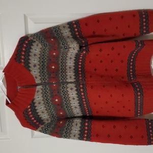 Ralph Lauren hand knited zippered sweater.  Good condition size large.